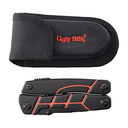 Ugly Stik Ugly Tools Multitool Knife for Fishing, 11-in-1 Fishing Tool for Anglers, Includes Pliers, Scissors, Knife, and Screwdriver, Non-Slip Grip Handle