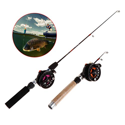 1 Set Fishing Rod With Fishing Reel Short Portable Winter Outdoor Ice