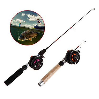 1 Set Fishing Rod With Fishing Reel Short Portable Winter Outdoor Ice