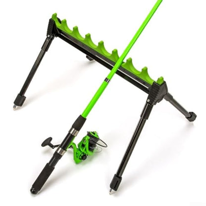 Adjustable Outdoor Fishing Rod Holder, Telescopic Fishing Pole Holder Bracket Spike Fishing Pole Rack for Bank Fishing Ground Sand