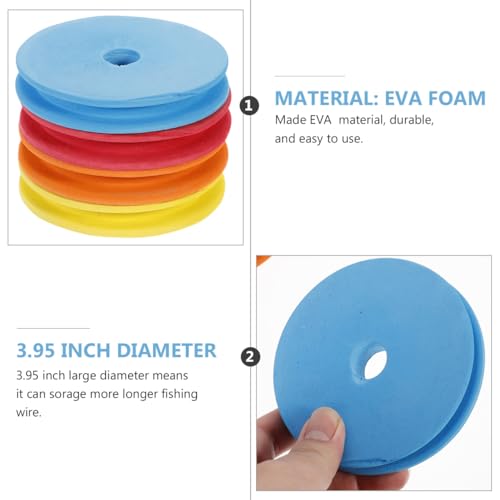 Angoily Large Foam Fishing Line Spools 3.74X0.59 Inch Bobbin Holder for Fishing Line Storage and Organization 10-Pack