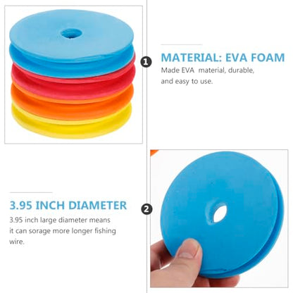 Angoily Large Foam Fishing Line Spools 3.74X0.59 Inch Bobbin Holder for Fishing Line Storage and Organization 10-Pack