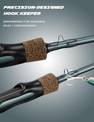 Rezil Ultralight Freshwater & Light Saltwater Trout Fishing Spinning Rod - size: 7‘/UL/2-6lb/2pcs-50/50 split