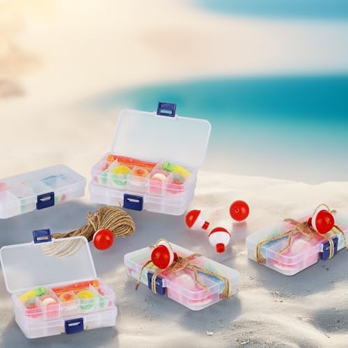 30 Pcs Fishing Candy Tackle Boxes Party Favors Small Tackle Box with Fishing Bobber for Fishing Theme Decorations (30)