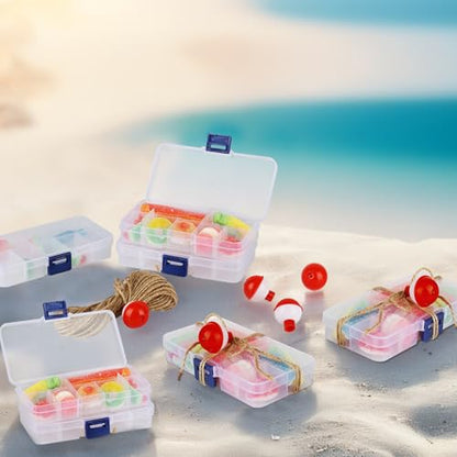 30 Pcs Fishing Candy Tackle Boxes Party Favors Small Tackle Box with Fishing Bobber for Fishing Theme Decorations (30)