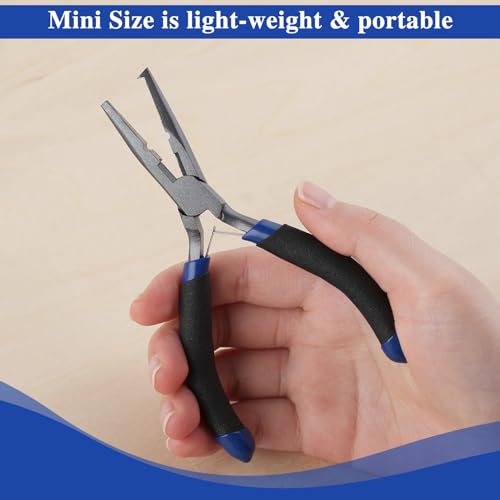 5" Fishing Pliers Hook Remover, Light Weight Split Ring Pliers for Fishing 3 in 1 Professional Multifunctional Fish Plier with Braid Line Cutter and Crimper Saltwater Resistant Teflon Coated - style: 5"-Mini Size