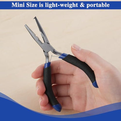 5" Fishing Pliers Hook Remover, Light Weight Split Ring Pliers for Fishing 3 in 1 Professional Multifunctional Fish Plier with Braid Line Cutter and Crimper Saltwater Resistant Teflon Coated - style: 5"-Mini Size