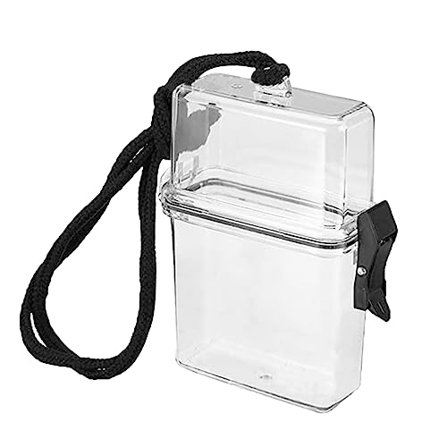 Waterproof ID Card Badge Holder Case - Floating Sports Case with Hanging Ring and Rope - Money and Key Holder - Small Waterproof Case for Swimming, Boating