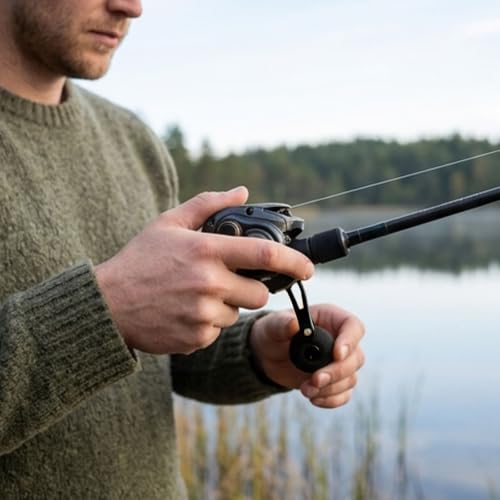 Power Handle Baitcasting, Baitcasting Handle Replacement for Baitcasting Fishing Reel, Fishing Reel Handle Replacement Baitcaster, Metal Knob Grip Replacement for Outdoors - color: Gold