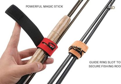 6 Pcs Fishing Rod Wrap Pole Straps Hook And Loop Fishing Rod Belts Ties For Casting Rods Fly Rod Stretchy Fixing Strap 3 Colors (2 Red, 2 Blue, 2 Black)