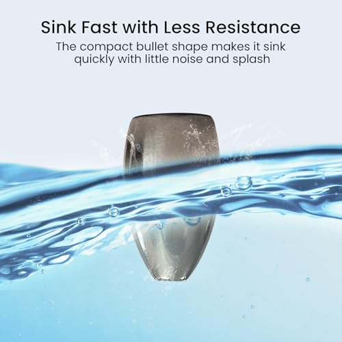 Pristis 12 pcs Tungsten Fishing Weights, Compact Bullet Sinkers Kit for Fishing line, Drop Shot Texas Carolina Rig Hook Weight for Bass Walleye Perch Trout Crappie Bait - size: 1/2 oz