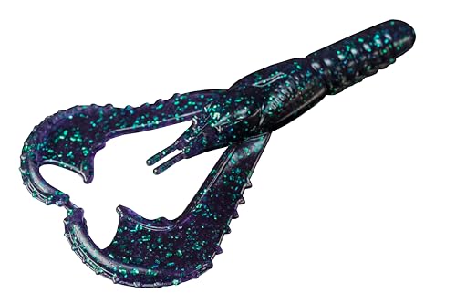 Lunker City Fishing Karate Craw 3" or 4" Soft Plastic Crawfish Bass Lure Open Claws Bait, 7 Per Bag, Made in The USA - color: #42 Junebug, size: 4"