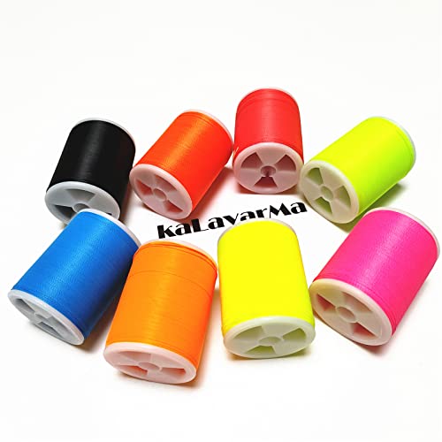 (8pcs*240yd) Kalavarma Rod Wrapping Thread for Fishing Rod Wrapping Thread Rod Building Repair - style: Fluorescent klm 010