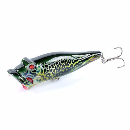 5 Pcs Hard Popper Lure with Color Drawing Coating, Hard Crankbait Lures Set, as Popper Bait for Salmon Trout Walleye Bass Redfish in Freshwater Saltwater 21