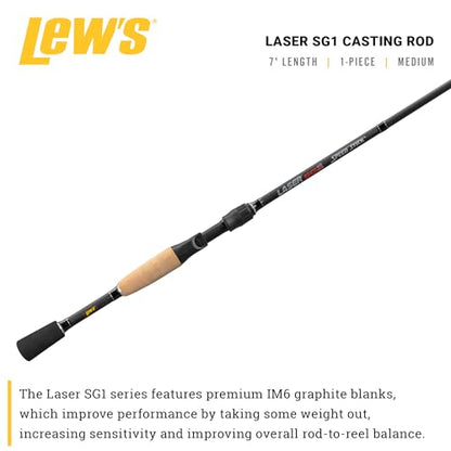 Lew's American Hero Tier 1 Casting Fishing Rod, HM50 Graphite Blank with Stainless Steel Guides, Split Grip EVA Handle, Multicam - size: 7'3", style: Med-heavy Power