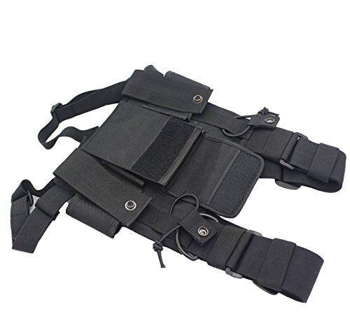 Radio Chest Harness Rig Bag Pocket Pack Holster Vest for Two Way Radio (Rescue Essentials) (Black) - color: Black