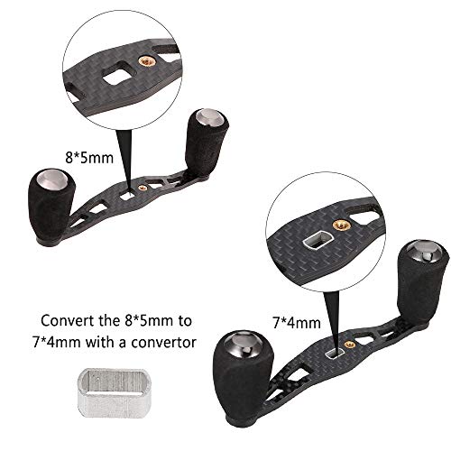 Lixada Carbon Fishing Reel Handle Carbon Baitcasting Trolling Reel Handle Left Right Ultralight Reels Handle Reels Crank - style: Without Converter