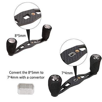 Lixada Carbon Fishing Reel Handle Carbon Baitcasting Trolling Reel Handle Left Right Ultralight Reels Handle Reels Crank - style: Without Converter