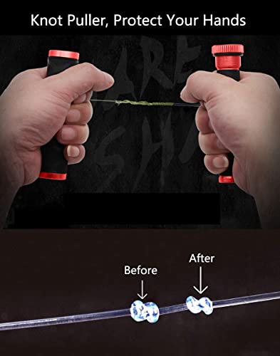Fishing FG GT Knot Puller Assist, Fishing Knot Tying Tool, PE Fishing Line Spooling Pull Drag, Tension Line Dragger - color: Red, size: Small