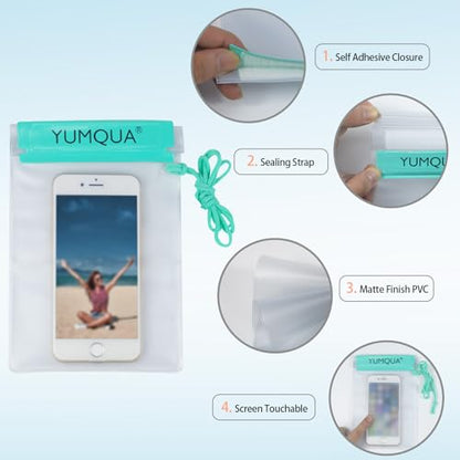 YUMQUA Clear Waterproof Bag, Waterproof Document Pouch Passport Holder Water Tight Map Case Waterproof Pouch Water Proof Small Dry Bags for Kindle Phone Tablet Camera, Kayak Boat PaddleBoard - color: Teal