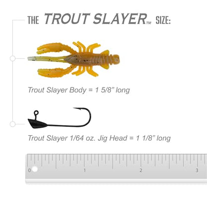 Trout Magnet Trout Slayer 28 Piece Fishing Kit, Includes 20 Crawdad Bodies and 8 Size 6 Long Shank Hooks, Great for Small Streams and Lakes, Catches All Species, White
