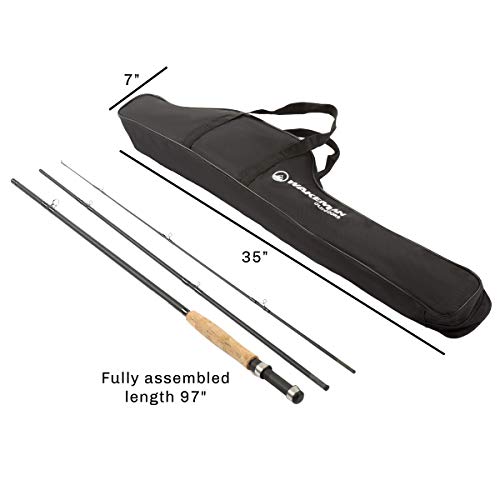 Wakeman Outdoors Fly Fishing Rod & Reel Combo Starter Kit with Case and Accessories