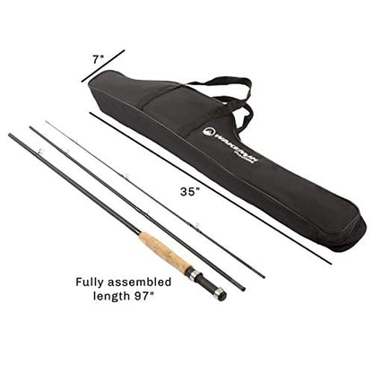 Wakeman Outdoors Fly Fishing Rod & Reel Combo Starter Kit with Case and Accessories