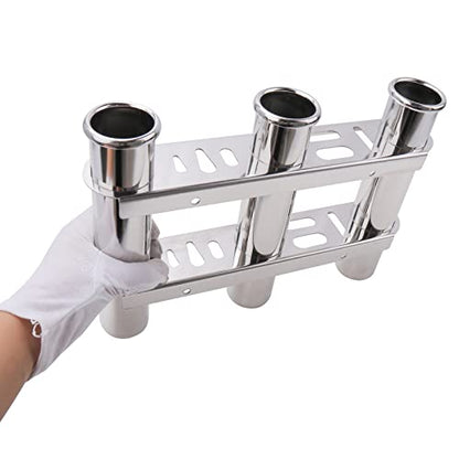 Fishing Rod Holder for Boat, Vertical Wall Mounted Fishing Rod Rack, Stainless Steel Rod Holder for Marine Boat,Fishing Boat, Truck (3 Tubes Upgrade) - color: 3 Tubes Upgrade