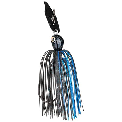 Strike King Thunder Cricket Fishing Lure, Vibrating Swim Jig, Silver Blade, 4/0 Jungle-Style Flipping Hook - color: Black / Blue, size: 3/8 oz