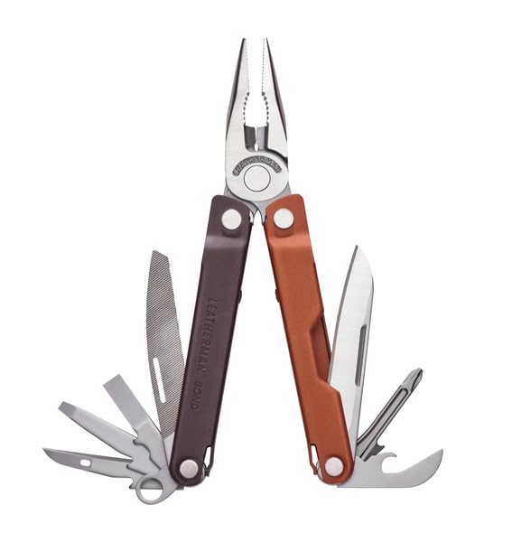 LEATHERMAN, Bond, 14-in-1 Lightweight Multi-tool for Camping, Hiking & Everyday Carry (EDC), Made in USA, Burnt Sienna - color: Burnt Sienna