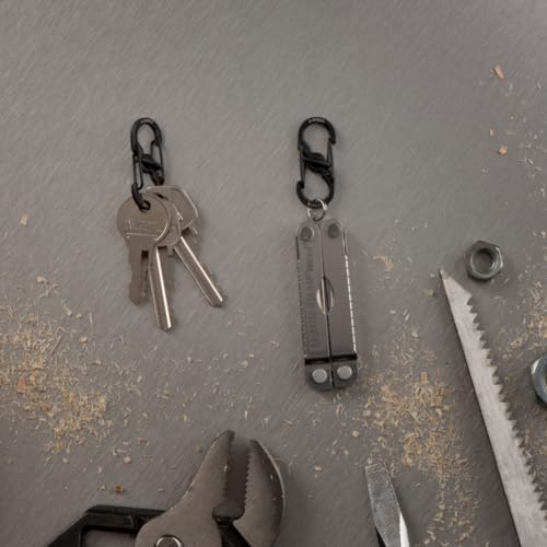 Nite Ize S-Biner MicroLock Stainless Steel - Durable Key Holder Carabiner Clip - S-Biner with Locking Gates - Durable & Strong Mini Carabiners for Keychain Accessories - Black (5 Pack)