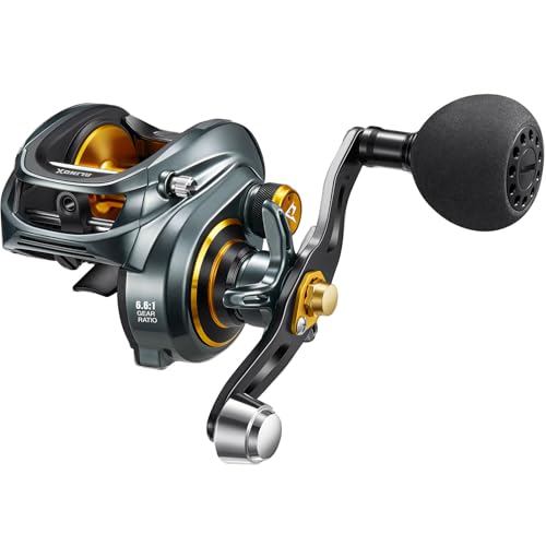 Piscifun Alinox 300 Baitcaster Fishing Reel,Aluminum Frame Baitcasting Reel, 33Lbs Max Drag, Freshwater & Saltwater Low Profile Casting Reel for Musky, Available in 6.6:1/8.1:1 Gear Ratio - color: Gray-6.6:1