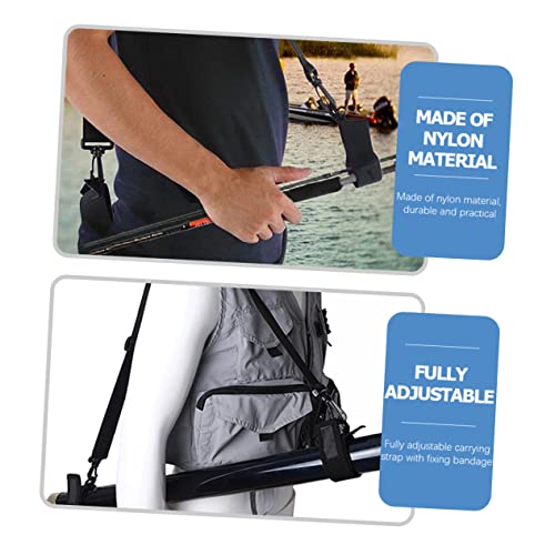 1set Adjustable Fishing Rod Shoulder Strap Ergonomic Fish Pole Carrier Weight Distribution for Outdoor Fishing Activities Convenient Fixing Band