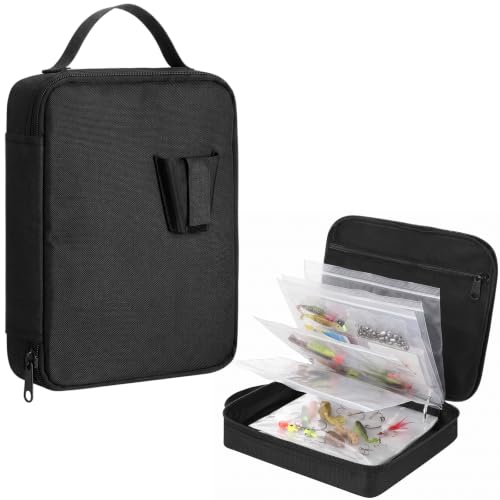 Fishing Lure Binder 2 Pack, Soft Bait Storage Wallet with 20 Clear Pages, Waterproof Tackle Organizer for Kayak Boat Bank, Saltwater Resistant, Compact and Portable