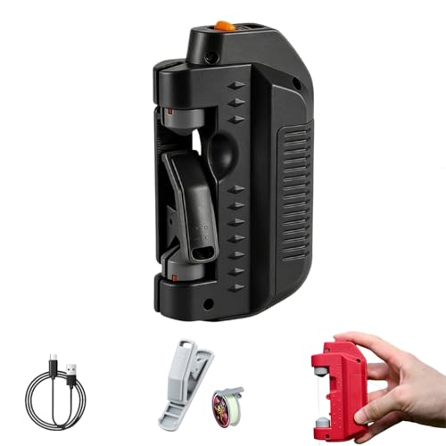 2026 Upgraded Electric Automatic Fishing Knot Tying Tool, USB Rechargeable GT/PR Knotter, Quick Fishing Hook Line Knot Tier, Portable Fishing Knot Machine Gift for Anglers - color: Black