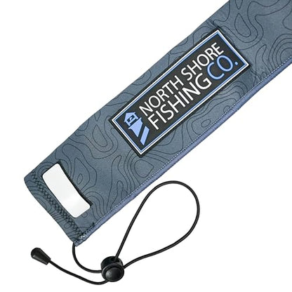 Premium Neoprene Fishing Rod Sleeve – Floating, Puncture Resistant, Labeled Protective Sock for Casting, Spinning, Trolling Fishing Rods - color: Topo, size: 60", style: Spinning