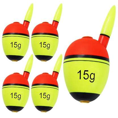Night Fishing Slip Float, EVA Sliding Float Led Lighted Slip Bobbers for Saltwater Freshwater, 15g-40g Buoyancy Fishing Floats Without Battery - color: 15g Buoyancy Floats*5PCS