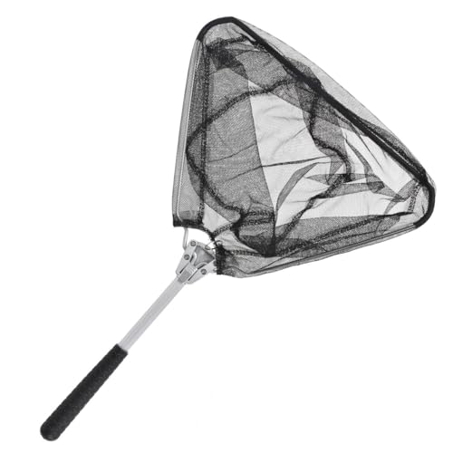 Aluminum Triangle Mini Fly Fishing Landing Net - Foldable Hand Fishing Net with Ergonomic Handle for Anglers