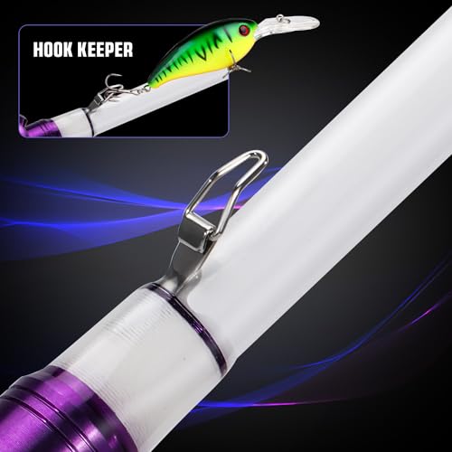 DC Baitcasting Combo, Smart Digital Brake Reel, 4-Section Carbon Rod, Tackle Bag, Line & Lures, Complete Travel Kit for Bass Freshwater - color: Only Casting Rod-2PACKS- 6FT- White