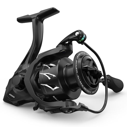 KastKing Spartacus II Plus Spinning Reel – IPX5 Waterproof Freshwater/Saltwater Fishing Reel, 22LB Drag, 5.2:1 Gear Ratio, 7+1 Stainless Steel Bearings, Instant Anti-Reverse, Anodized Aluminum Spool - size: 4000