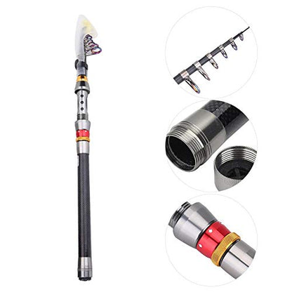 Telescopic Fishing Rod,Portable Lightweight Compact Carbon Fiber Rod for Travelers Campers Fishing Trips Camping Adventures