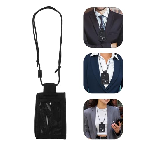 Waterproof Outdoor Id Card Holder Protecting Documents with Lanyard, Multifunctional PVC and Nylon Badge Sleeve Portable Card Holder for Long Trips and Outdoor Adventures