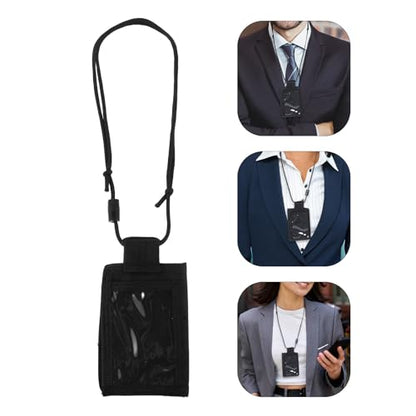 Waterproof Outdoor Id Card Holder Protecting Documents with Lanyard, Multifunctional PVC and Nylon Badge Sleeve Portable Card Holder for Long Trips and Outdoor Adventures