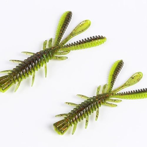 20PCS Fishing Crawfishes Lure Soft Shrimp Baits Lure Artificial Lure Swimbait Soft Lures for Freshwaters Saltwater - color: Bright blue 7cm
