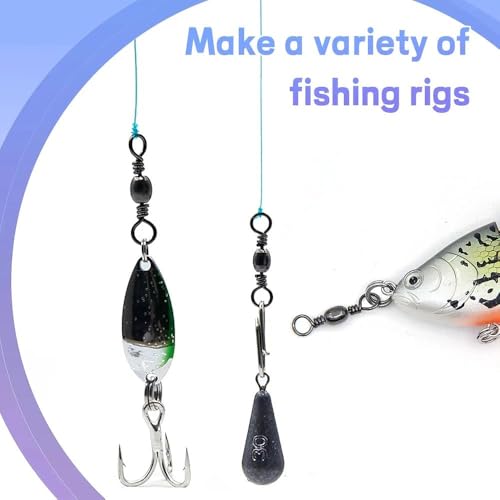 Fishing Barrel Swivels - 50Pcs/100pcs Solid Ring Rolling Swivel Connector High Strength Fishing Terminal Tackle for Saltwater Sea Fishing - size: 10#