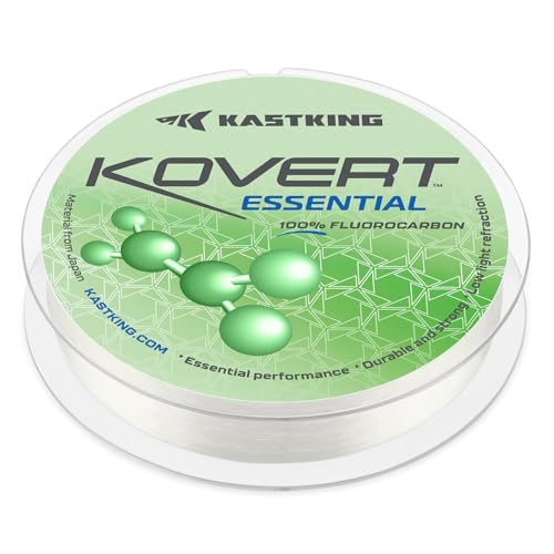 KastKing Kovert 100% Fluorocarbon Fishing Line - Clear Fishing Leader, High Sensitivity, Strong Knot Strength, Shock & Abrasion Resistant, Extreme Clarity, Ultra-Low Visibility, Fast Sinking - color: Kovert Essential (Economic), size: 17LB-50Yds (Clear)