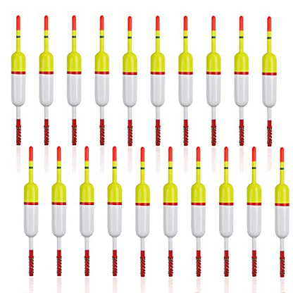 Wood Slip Bobbers Fishing Floats and Bobbers Spring Oval Stick Slip Floats for Crappie Catfish Trout Panfish Walleyes Bass Fishing 10/20pcs - color: 2.36in*0.67in*5.63in-20pcs