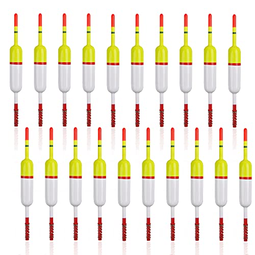 Wood Slip Bobbers Fishing Floats and Bobbers Spring Oval Stick Slip Floats for Crappie Catfish Trout Panfish Walleyes Bass Fishing 10/20pcs - color: 2.36in*0.67in*5.63in-20pcs