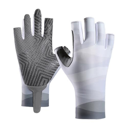 Breathable Elastic Gloves for Fishing Hiking Cycling UPF50+ Sun Protections Fishing Gloves Comfortable Fingerless - size: Medium