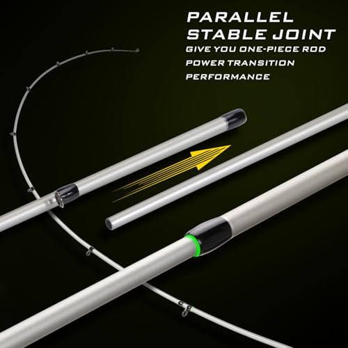 Sougayilang Baitcaster Combo – IM7 Graphite M/MH 2-Piece Travel Rod, 6.3:1 High-Speed Reel,18LB Drag for Bass, Catfish, Trout, Panfish - size: Green-Right handle-7'00''-Medium Heavy